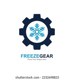 Freeze gear vector logo design. Suitable for industry, business, technology and weather