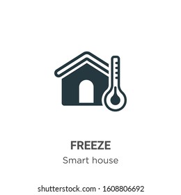 Freeze glyph icon vector on white background. Flat vector freeze icon symbol sign from modern smart house collection for mobile concept and web apps design.