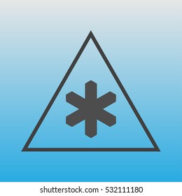To freeze. Of ice. signs of the cold and danger.
