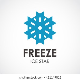 Freeze of ice star abstract vector and logo design.