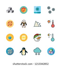 freeze icon set. vector set about cubes, cube, snowing and freezer icons set.