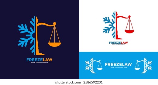 Freeze law logo vector design. Suitable for business, frozen product, law firm, attorney