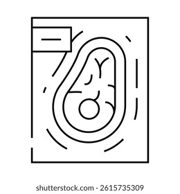 freeze meat line icon vector. freeze meat sign. isolated contour symbol black illustration