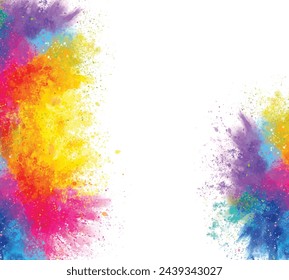 Freeze motion of colored powder explosions.