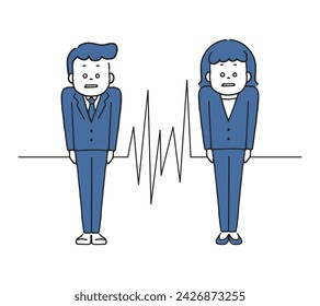 Freeze up with nervousness vector illustration