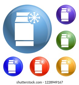 Freeze pack icons set vector 6 color isolated on white background