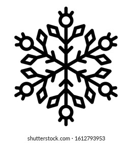 Freeze snowflake icon. Outline freeze snowflake vector icon for web design isolated on white background