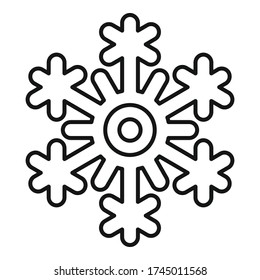 Congelar el icono del copo de nieve. Icono de vector de copo de nieve congelado de contorno para diseño web aislado en fondo blanco