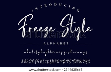 Freeze Style Hand drawn vector alphabet. Script font. Isolated letters written with marker, ink. Calligraphy, lettering.