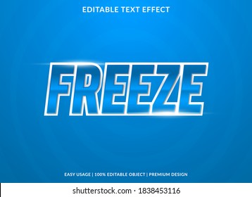 Freeze Text Effect Template With 3d Bold Style Use For Logo And Business Brand