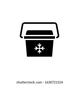 Freezer bag icon in black flat shape design isolated on white background