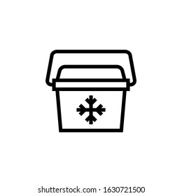 Freezer bag icon in linear, outline style isolated on white background