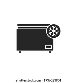 Freezer black glyph icon. Household equipment. Pictogram for web page, mobile app, promo. UI UX GUI design element. Editable stroke.