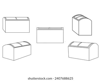 Freezer box in variant angle view.