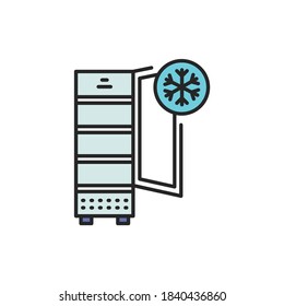 Freezer cold color line icon. Household equipment. Pictogram for web page, mobile app, promo. UI/UX/GUI design element. Editable stroke.