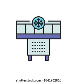 Freezer cold color line icon. Household equipment. Pictogram for web page, mobile app, promo. UI/UX/GUI design element. Editable stroke.