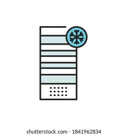 Freezer cold color line icon. Household equipment. Pictogram for web page, mobile app, promo. UI/UX/GUI design element. Editable stroke.