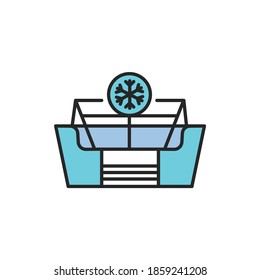 Freezer cold color line icon. Household equipment. Pictogram for web page, mobile app, promo. UI/UX/GUI design element. Editable stroke.