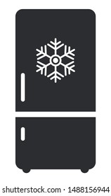 Freezer cold flat icon vector. Modern smart sign, solid pictogram isolated on white background