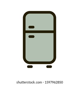 Freezer cold icon, outline vector sign, linear style pictogram isolated on white. Refrigerator and snowflake symbol, logo illustration