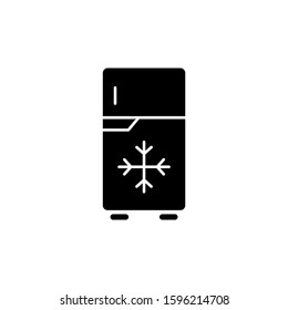 Freezer cold icon template in black flat design on white background, Freezer cold symbol vector sign isolated on white background illustration for graphic and web design