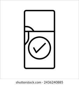 Icono de línea fría del congelador, signo del vector del contorno, pictograma del estilo lineal aislado en blanco. Símbolo del refrigerador, ilustración del logotipo. Trazo editable