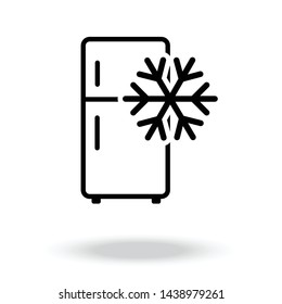 Freezer cold line icon vector