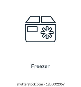 Freezer concept line icon. Linear Freezer concept outline symbol design. This simple element illustration can be used for web and mobile UI/UX.