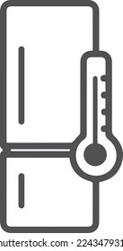 Icono de control de congelación, icono de control de refrigerador vector negro