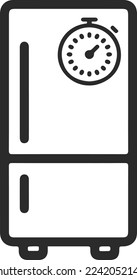 Freezer control icon, temperature controller icon black vector