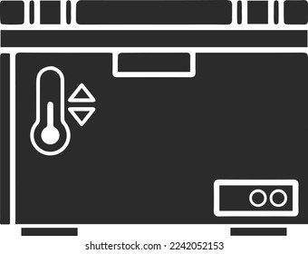 Freezer control icon, temperature controller icon black vector