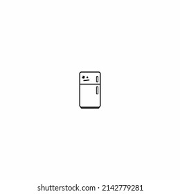 Freezer cool line icon, vector outline sign, linear pictogram style on white. Fridge and snowflake symbol, logo illustration. Editable strokes