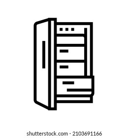 freezer equipment line icon vector. freezer equipment sign. isolated contour symbol black illustration