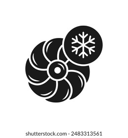 Freezer fan icon flat style isolated on white background. Vector illustration