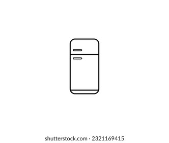 freezer flat outline icon logo illustration. refrigerator icon line art or refrigerator outline icon black and white. Refrigerator Icon Vector. Freezer outline Isolated On White Background. 