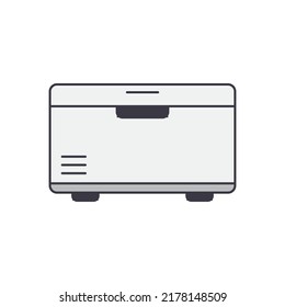 Freezer, fridge icon in color, isolated on white background 