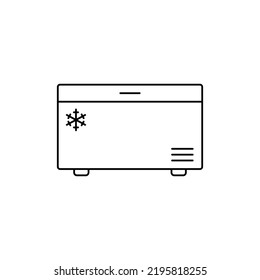 Freezer, fridge icon in line style icon, isolated on white background