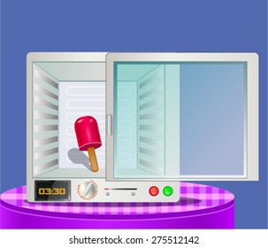 Freezer with Ice Cream inside