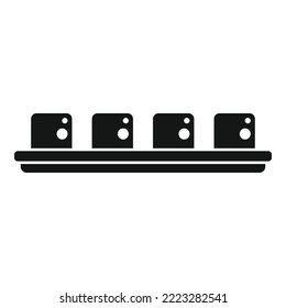 Freezer ice cube tray icon simple vector. Water container. Melt square