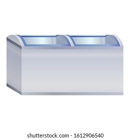 Freezer icebox icon. Cartoon of freezer icebox vector icon for web design isolated on white background