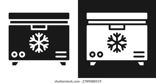 Freezer Icon In Black And White Glyph Style