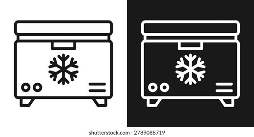 Freezer Icon In Black And White Line Style