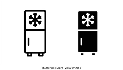 Freezer Icon collection in filled and stroke style.