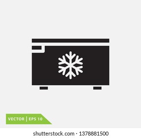Freezer icon flat style