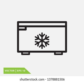 Freezer icon flat style