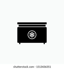 Freezer Icon. Fresh Food Cooler Symbol for Design, Presentation, Website or Apps Elements - Vector. Logo Template.