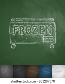 freezer icon. Hand drawn vector illustration. Chalkboard Design