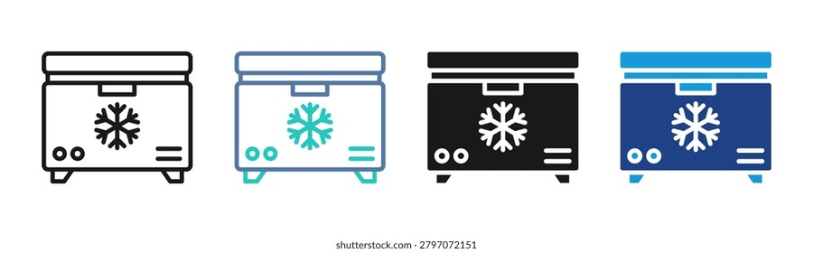 Freezer icon set multiple style collection