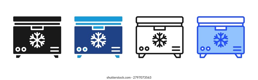 Freezer icon set multiple style collection