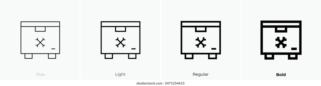 freezer icon. Thin, Light Regular And Bold style design isolated on white background